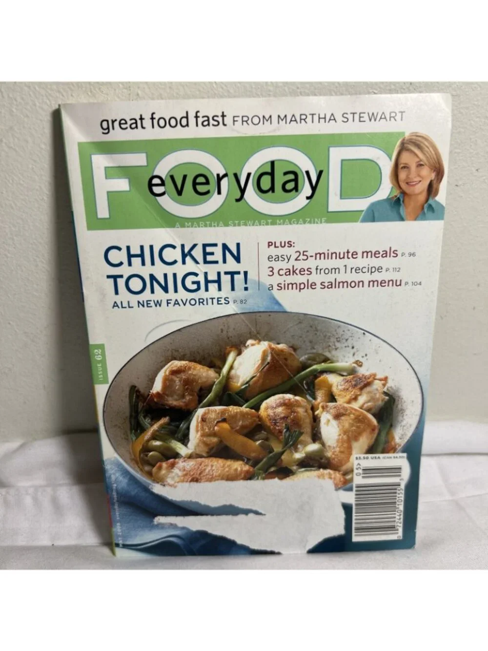 Lot of 7 Issues Martha Stewart Living Everyday Food Magazines and large Cookbook
